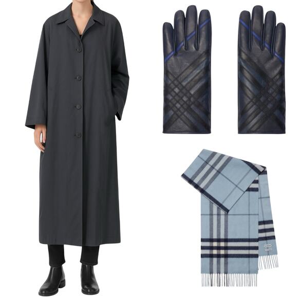 EUC- Vintage Burberry's Of London Graphite Maxi Overcoat - Picture 1 of 9